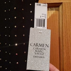 Brand new black carmen marc valvo dress